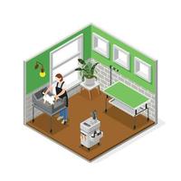 Grooming Salon Isometric Composition vector