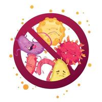 Stop Microbes Poster vector