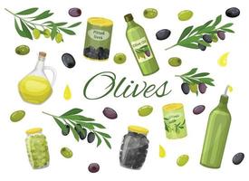 Olives Flat Background vector