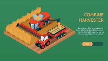 Agriculture Isometric Horizontal Banner vector
