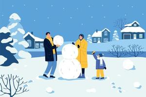 Winter Holiday Flat Illustration vector