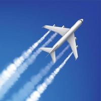 avión estelas de condensación ilustración vector