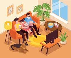 Isometric Home Cinema Concept vector