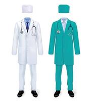 médico uniforme realista conjunto vector