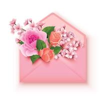 Flowers In Envelope Composition vector