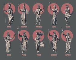 Greek Gods Set vector
