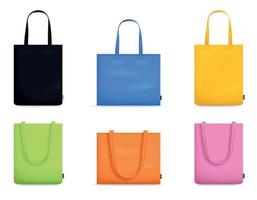 Colorful Fabric Bags Set vector