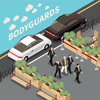 Bodyguards Isometric Background vector