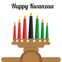 Happy kwanzaa design candle red black green png