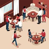 Isometric Restaurant Concept vector