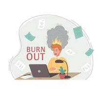 Professional Burnout Composition vector
