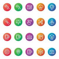 Gradient color icons for Seo and development. vector