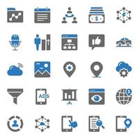 Two color icons for Seo and web. vector