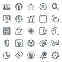 Outline icons for Seo and web. vector