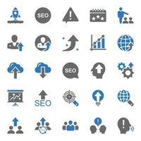 Two color icons for Seo and web. vector