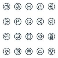 Circle outline icons for Social networks. vector