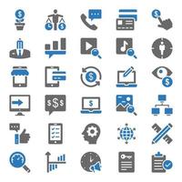 Two color icons for Seo and web. vector