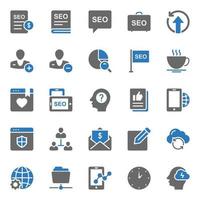 Two color icons for Seo and web. vector