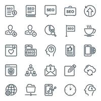 Outline icons for Seo and web. vector
