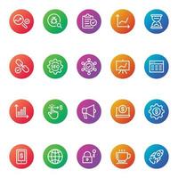 Gradient color icons for Seo and development. vector