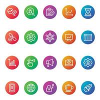 Gradient color icons for Seo and development. vector