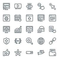 Outline icons for Seo and web. vector