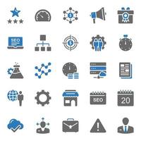 Two color icons for Seo and web. vector