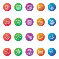 Gradient color icons for Seo and development. vector