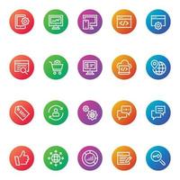 Gradient color icons for Seo and development. vector