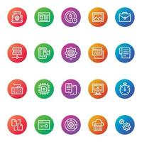 Gradient color icons for Seo and development. vector