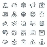 Outline icons for Seo and web. vector