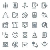 Outline icons for Seo and web. vector