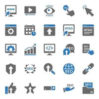 Two color icons for Seo and web. vector