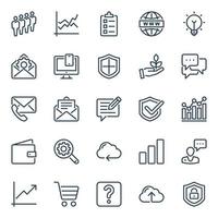 Outline icons for Seo and web. vector