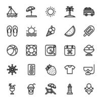 Outline icons for summer. vector