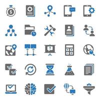 Two color icons for Seo and web. vector