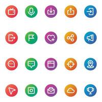 Gradient color outline icons for Social networks. vector