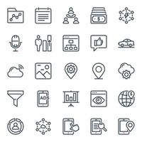 Outline icons for Seo and web. vector