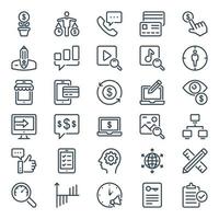 Outline icons for Seo and web. vector