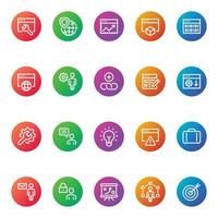 Gradient color icons for Seo and development. vector