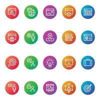 Gradient color icons for Seo and development. vector