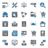 Two color icons for Seo and web. vector