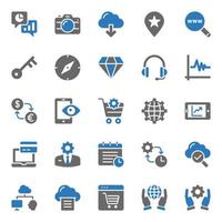 Two color icons for Seo and web. vector