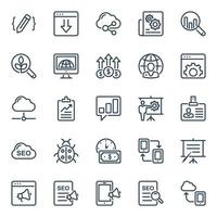 Outline icons for Seo and web. vector