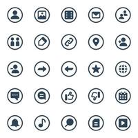 Circle glyph icons for Social networks. vector