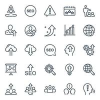 Outline icons for Seo and web. vector