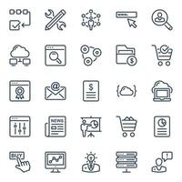 Outline icons for Seo and web. vector