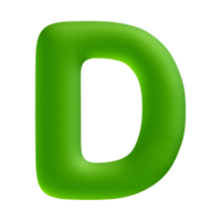 alfabet brev d grön 3d framställa png