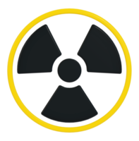 3d rendering of a radioactive sign isolated on transparent background. Front view png