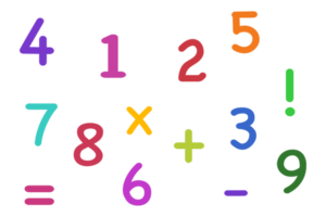 Colorful numbers pattern symbol math png